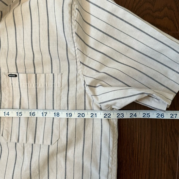 RIP CURL Striped Button Down Collared Short Sleeve Shirt Size XL - Picture 7 of 11